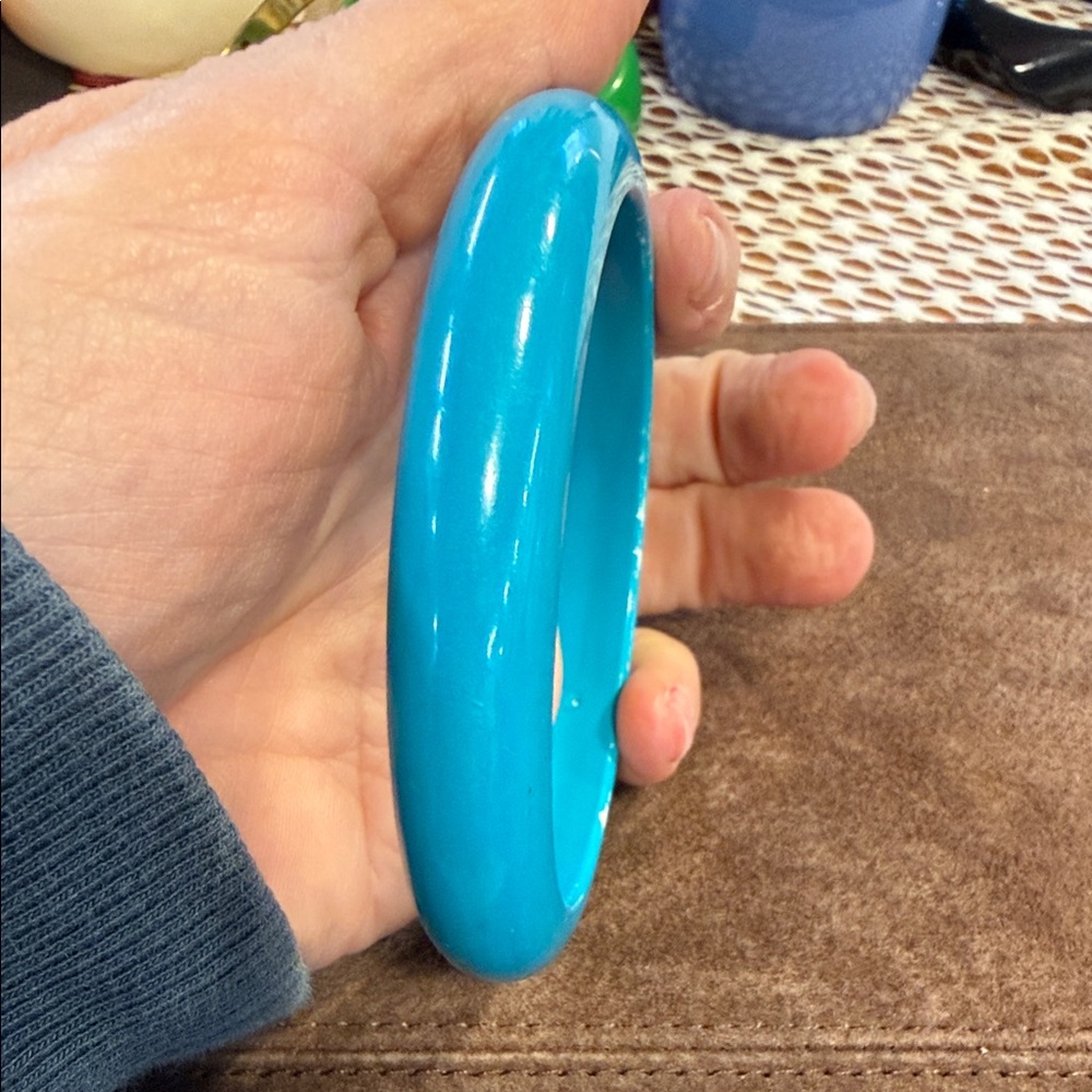 Turquoise Blue Chunky Bangle Bracelet